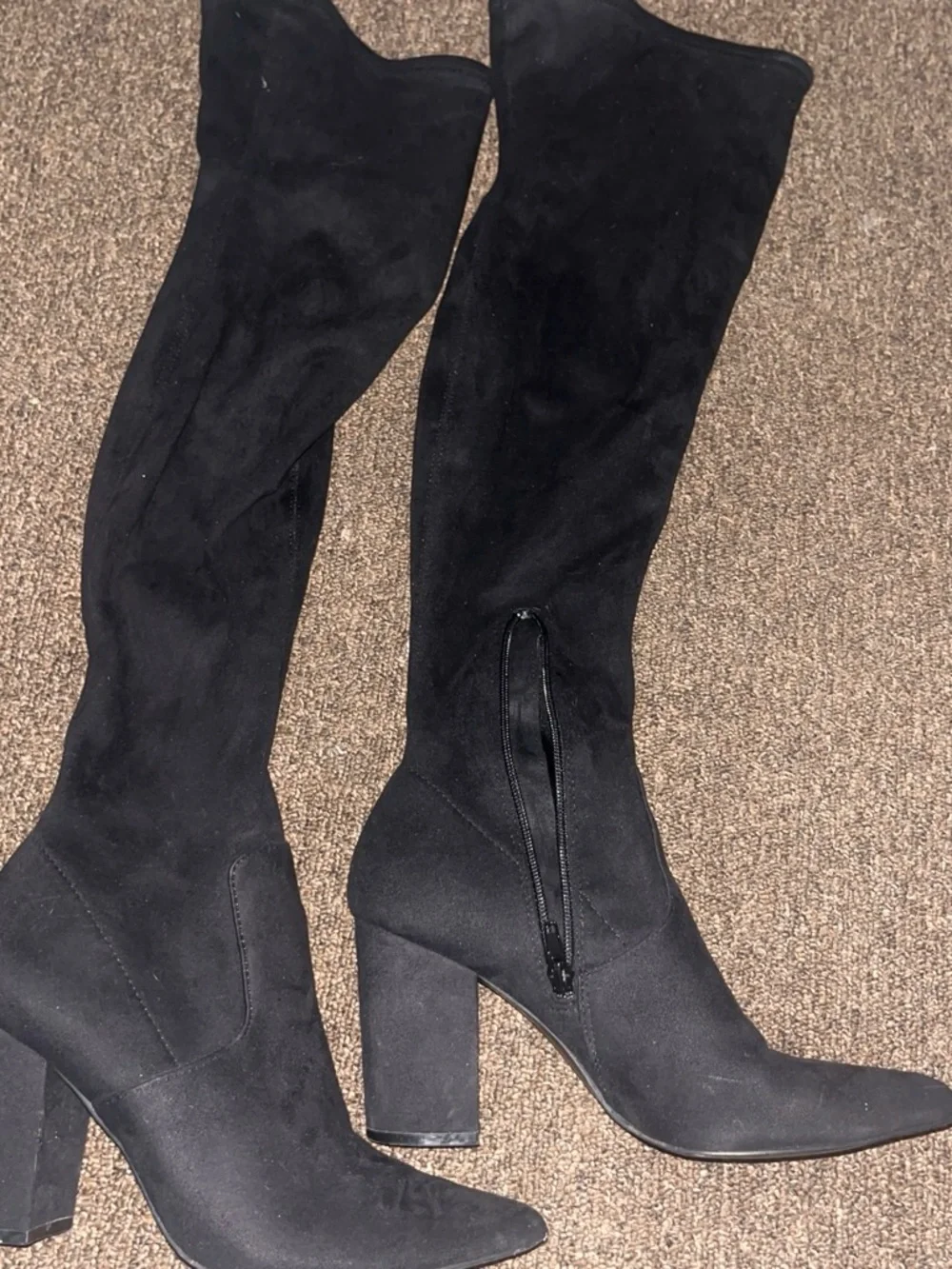 Steve Madden Black Over-the-Knee Block Heel Boots